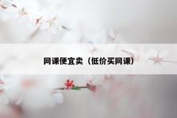 网课便宜卖（低价买网课）