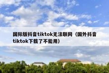 国际版抖音tiktok无法联网（国外抖音tiktok下载了不能用）