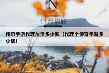 传奇手游代理加盟多少钱（代理个传奇手游多少钱）