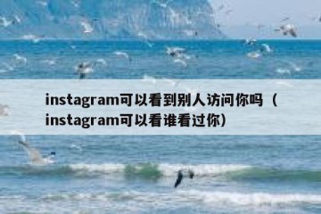 instagram可以看到别人访问你吗（instagram可以看谁看过你）