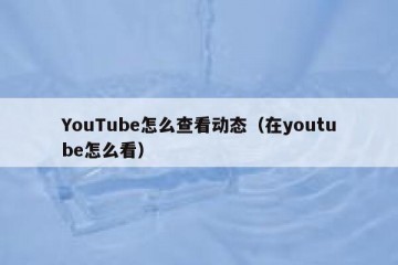 YouTube怎么查看动态（在youtube怎么看）