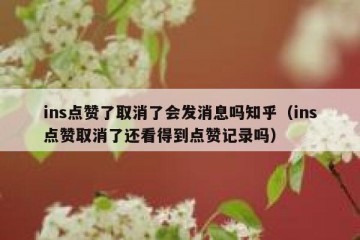ins点赞了取消了会发消息吗知乎（ins点赞取消了还看得到点赞记录吗）