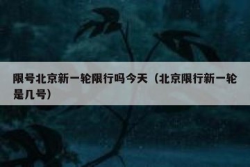 限号北京新一轮限行吗今天（北京限行新一轮是几号）