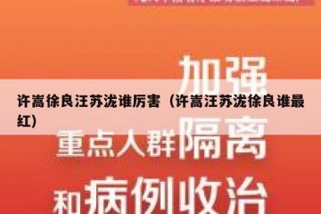 许嵩徐良汪苏泷谁厉害（许嵩汪苏泷徐良谁最红）