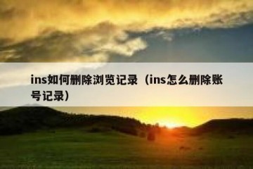 ins如何删除浏览记录（ins怎么删除账号记录）