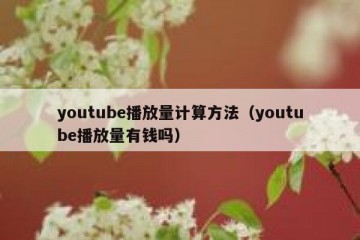 youtube播放量计算方法（youtube播放量有钱吗）