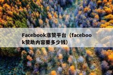 Facebook涨赞平台（facebook赞助内容要多少钱）