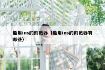 能用ins的浏览器（能用ins的浏览器有哪些）