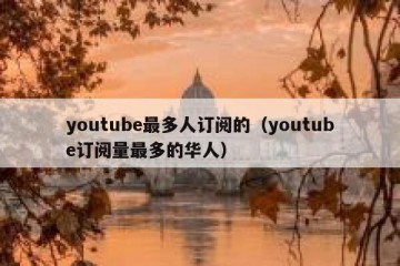 youtube最多人订阅的（youtube订阅量最多的华人）