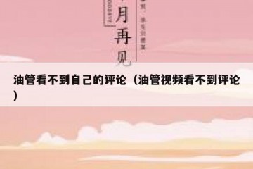油管看不到自己的评论（油管视频看不到评论）