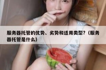 服务器托管的优势、劣势和适用类型?（服务器托管是什么）
