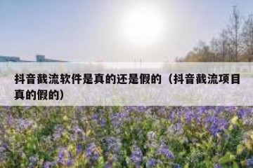 抖音截流软件是真的还是假的（抖音截流项目真的假的）