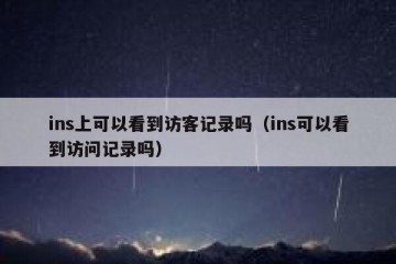 ins上可以看到访客记录吗（ins可以看到访问记录吗）
