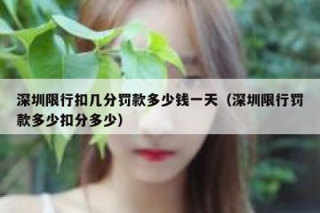 深圳限行扣几分罚款多少钱一天（深圳限行罚款多少扣分多少）
