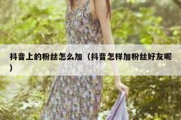 抖音上的粉丝怎么加（抖音怎样加粉丝好友呢）