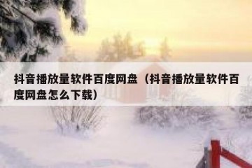 抖音播放量软件百度网盘（抖音播放量软件百度网盘怎么下载）