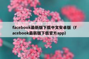 facebook最新版下载中文安卓版（facebook最新版下载官方app）