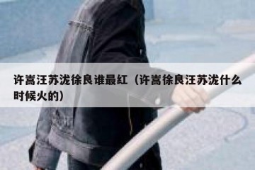 许嵩汪苏泷徐良谁最红（许嵩徐良汪苏泷什么时候火的）