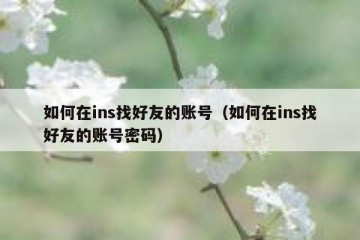 如何在ins找好友的账号（如何在ins找好友的账号密码）