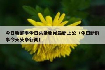 今日新鲜事今日头条新闻最新上公（今日新鲜事今天头条新闻）