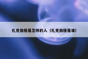 扎克伯格是怎样的人（扎克伯格是谁）