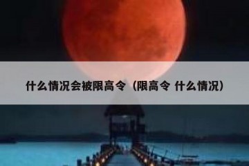 什么情况会被限高令（限高令 什么情况）