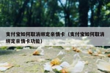 支付宝如何取消绑定亲情卡（支付宝如何取消绑定亲情卡功能）