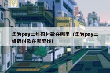 华为pay二维码付款在哪里（华为pay二维码付款在哪里找）