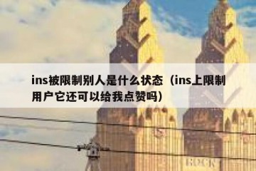 ins被限制别人是什么状态（ins上限制用户它还可以给我点赞吗）