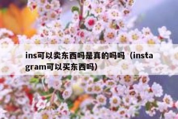 ins可以卖东西吗是真的吗吗（instagram可以买东西吗）
