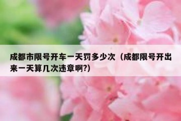 成都市限号开车一天罚多少次（成都限号开出来一天算几次违章啊?）