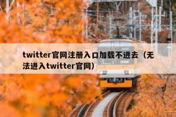 twitter官网注册入口加载不进去（无法进入twitter官网）