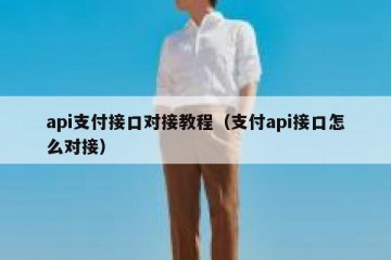 api支付接口对接教程（支付api接口怎么对接）