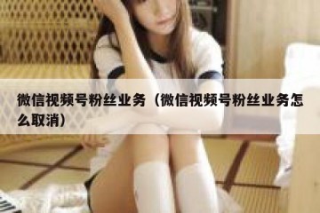 微信视频号粉丝业务（微信视频号粉丝业务怎么取消）