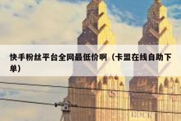 快手粉丝平台全网最低价啊（卡盟在线自助下单）
