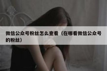 微信公众号粉丝怎么查看（在哪看微信公众号的粉丝）