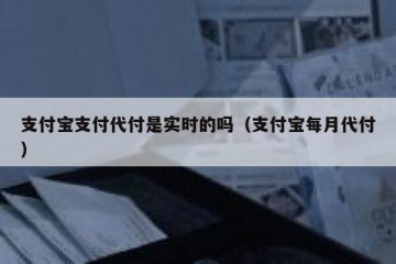 支付宝支付代付是实时的吗（支付宝每月代付）