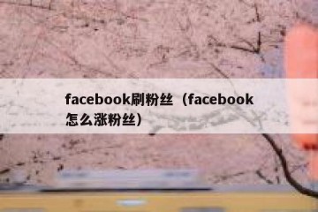facebook刷粉丝（facebook怎么涨粉丝）