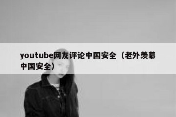 youtube网友评论中国安全（老外羡慕中国安全）
