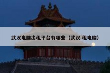武汉电脑出租平台有哪些（武汉 租电脑）