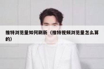 推特浏览量如何刷新（推特视频浏览量怎么算的）