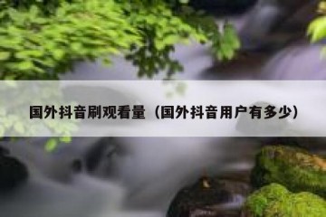 国外抖音刷观看量（国外抖音用户有多少）
