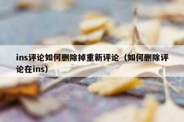 ins评论如何删除掉重新评论（如何删除评论在ins）