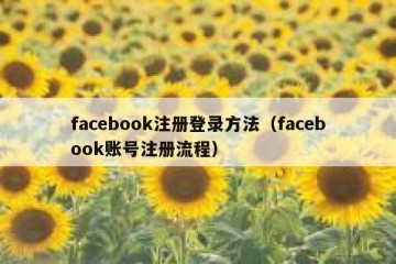 facebook注册登录方法（facebook账号注册流程）
