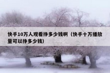 快手10万人观看挣多少钱啊（快手十万播放量可以挣多少钱）