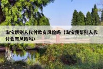 淘宝帮别人代付款有风险吗（淘宝我帮别人代付会有风险吗）