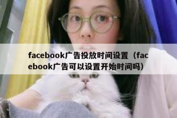 facebook广告投放时间设置（facebook广告可以设置开始时间吗）