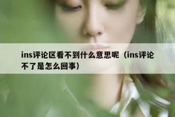 ins评论区看不到什么意思呢（ins评论不了是怎么回事）