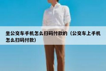 坐公交车手机怎么扫码付款的（公交车上手机怎么扫码付款）