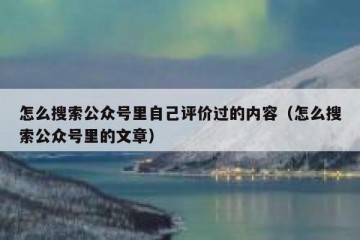 怎么搜索公众号里自己评价过的内容（怎么搜索公众号里的文章）